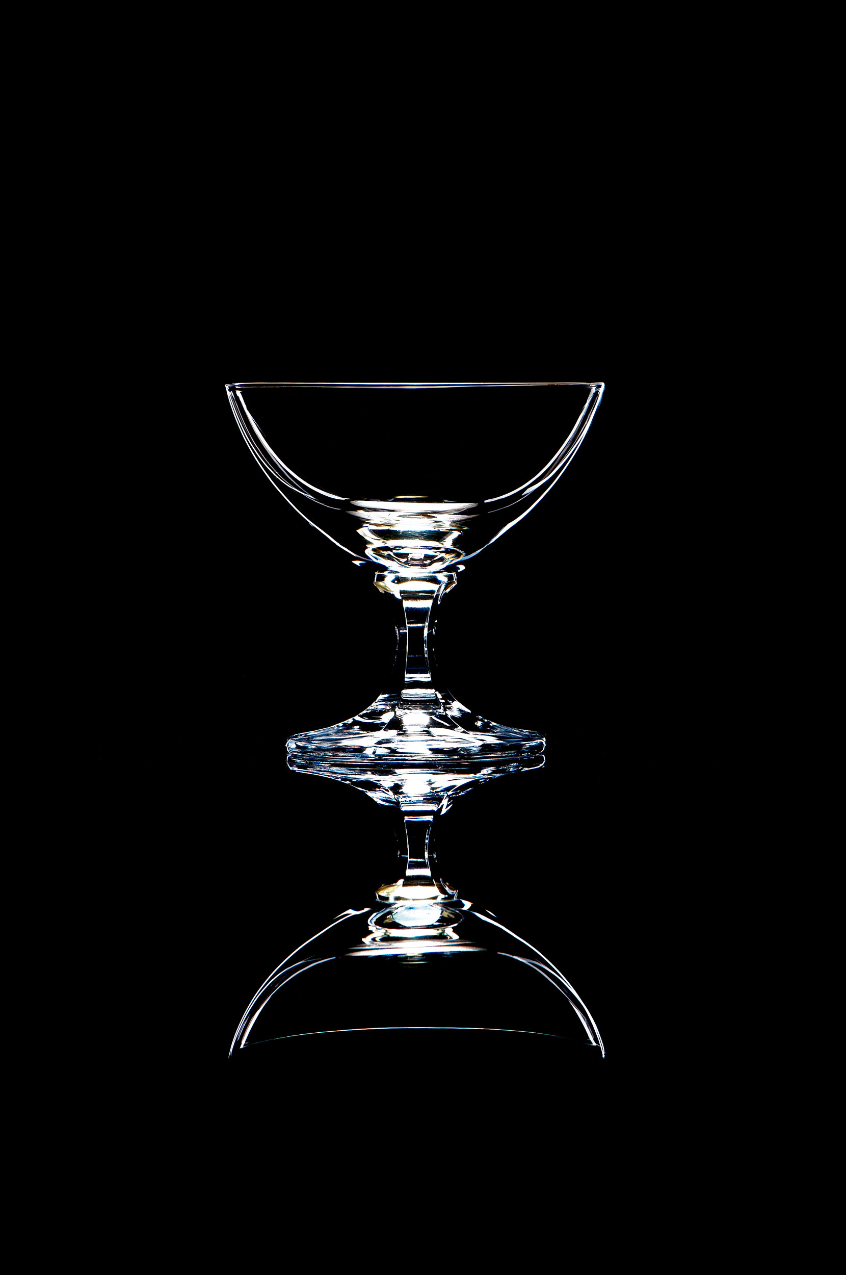 Glassware on black Background